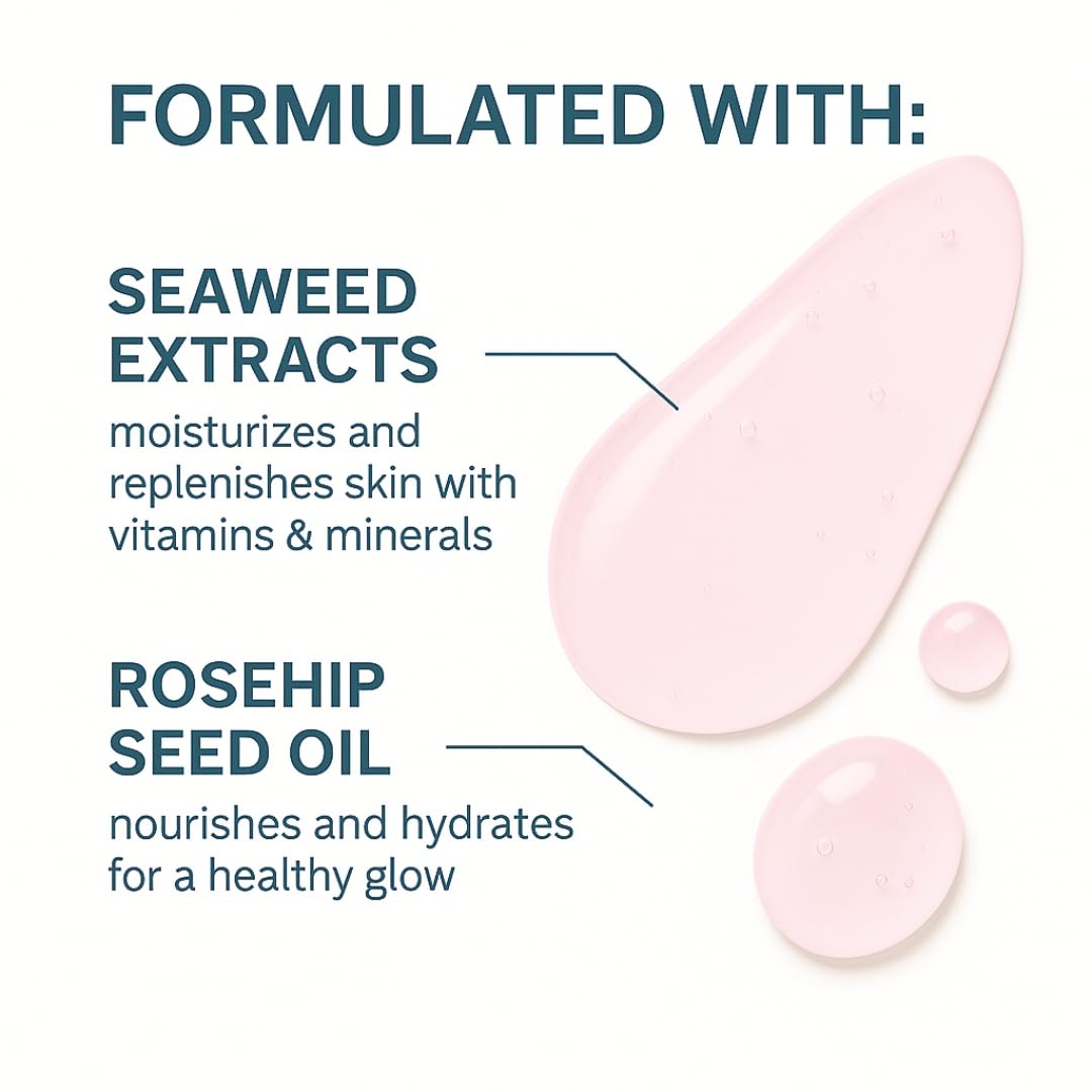 MD Rosehip Daily Face Cleanser – Doctor Developed - Hydrating Gel Wash with Seaweed, Neem & Rosehip Seed Oil – Vitamin A Rich, Anti-Aging, Soothing & Deep Cleansing – For All Skin Types – 4oz