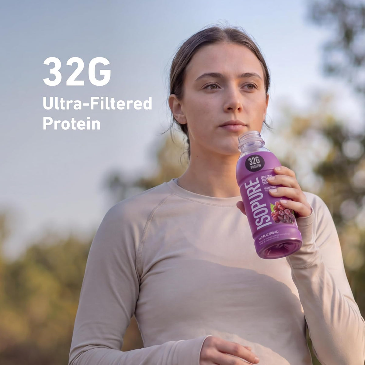 Isopure Zero Carb Clear Protein Drink, Grape Frost 12 Count