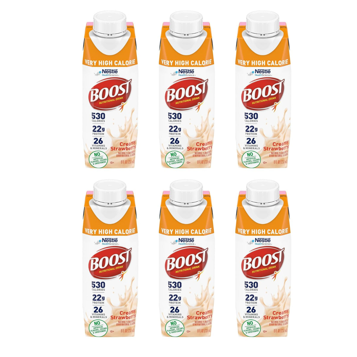 Boost Very High Calorie Nutritional Drink Made with Natural Flavor & No Artificial Flavors, Colors & Sweeteners, Chocolate, 8 FL OZ (Pack of 12)