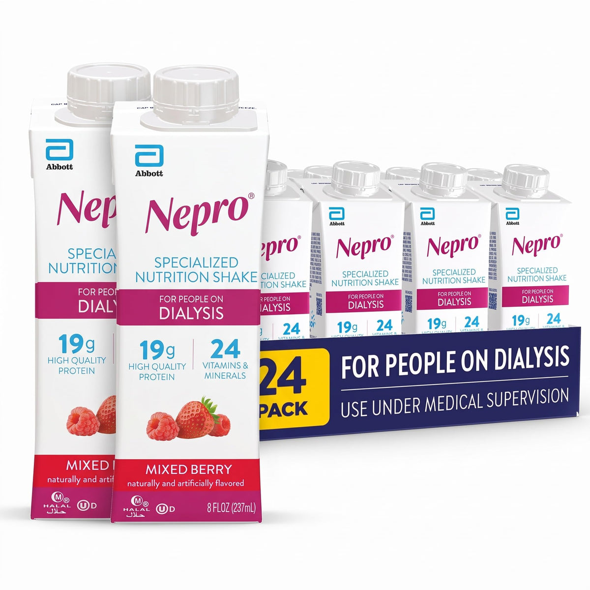 Nepro Renal Nutrition Shake for People on Dialysis, Vanilla, 24ct