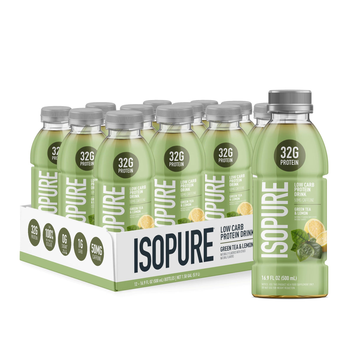 Isopure Zero Carb Clear Protein Drink, Grape Frost 12 Count