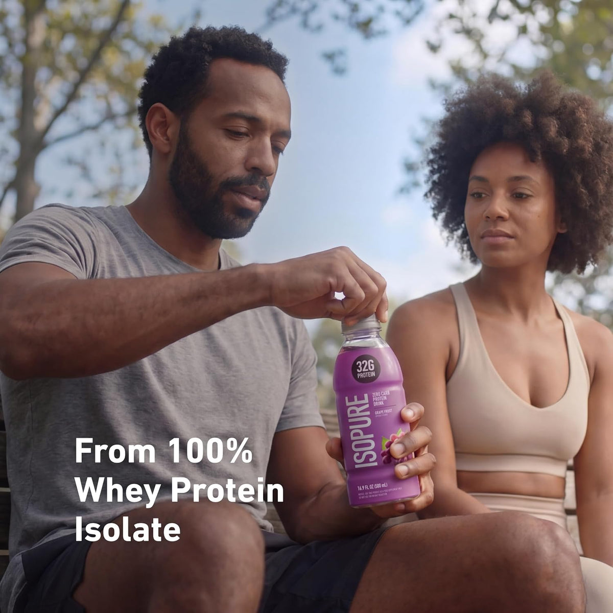 Isopure Zero Carb Clear Protein Drink, Grape Frost 12 Count