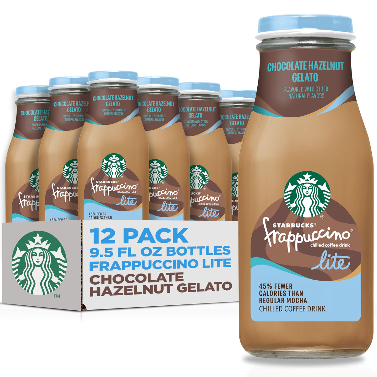 Starbucks Frappuccino Lite, Creamy Vanilla Gelato, 9.5oz Bottles (12 Pk)