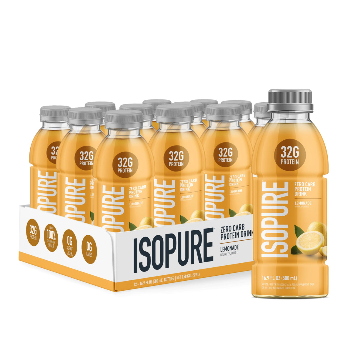 Isopure Zero Carb Clear Protein Drink, Grape Frost 12 Count