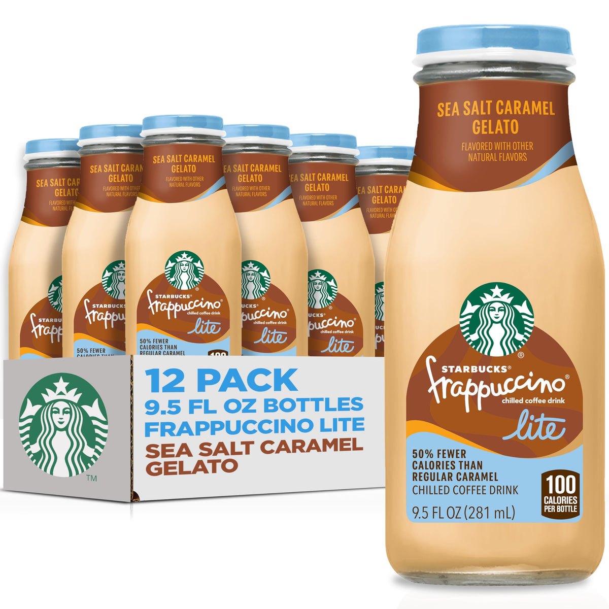 Starbucks Frappuccino Lite, Creamy Vanilla Gelato, 9.5oz Bottles (12 Pk)