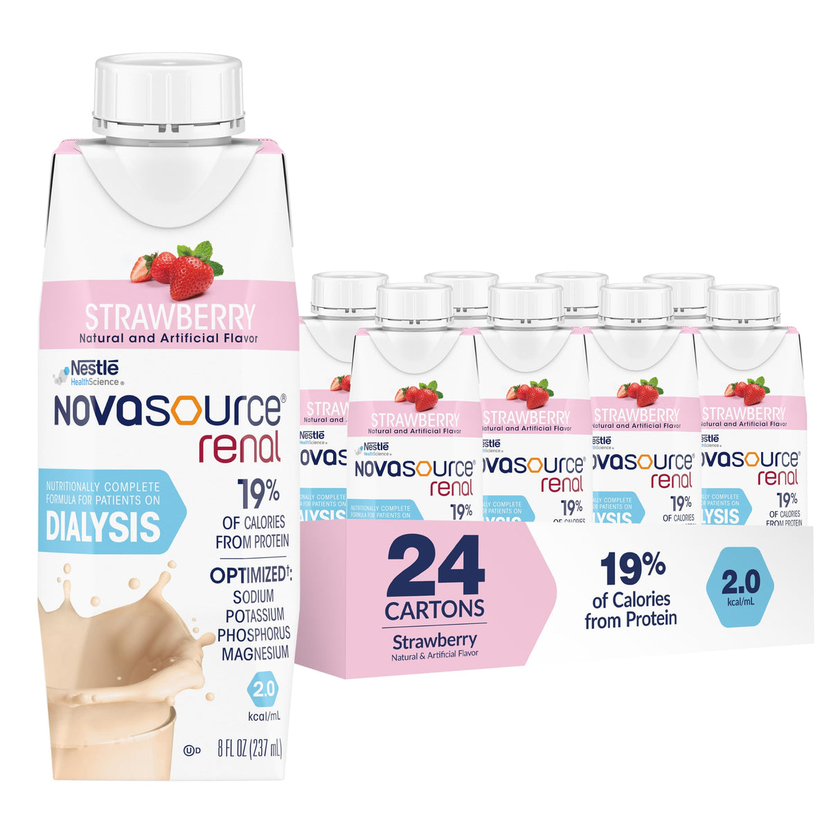 NOVASOURCE Renal Mocha Dialysis Protein Shakes, 8 Fl Oz, 24pk